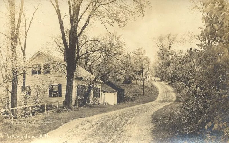 Langdon, New Hampshire, his first pastorate, in a postcard of 1909.