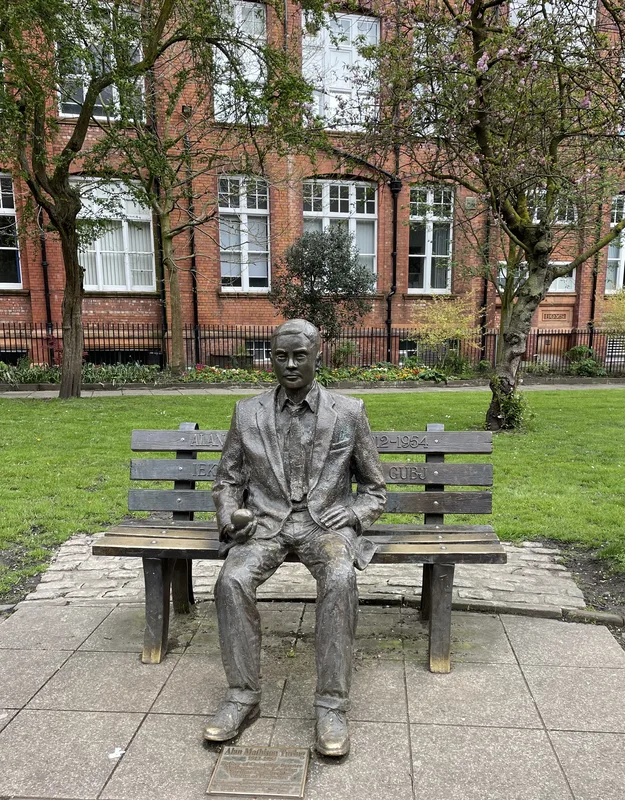 The memorial to Turing in Sackville Gardens, Manchester.