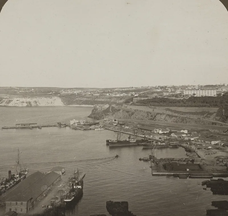 The harbour of Oran, the city where The Plague is set, on a stereograph of about 1907.