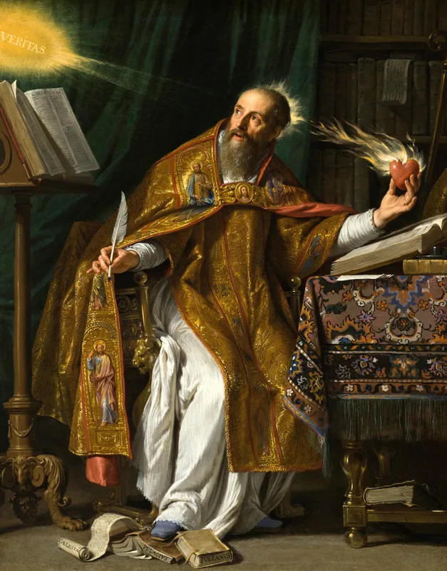 Saint Augustine, painted by Philippe de Champaigne about 1645–50. Camus wrote his university thesis on Plotinus and Augustine.