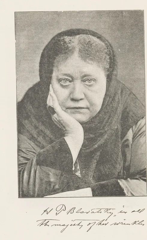 Helena Petrovna Blavatsky, founder of the Theosophical Society, in a photograph from the 1880s.