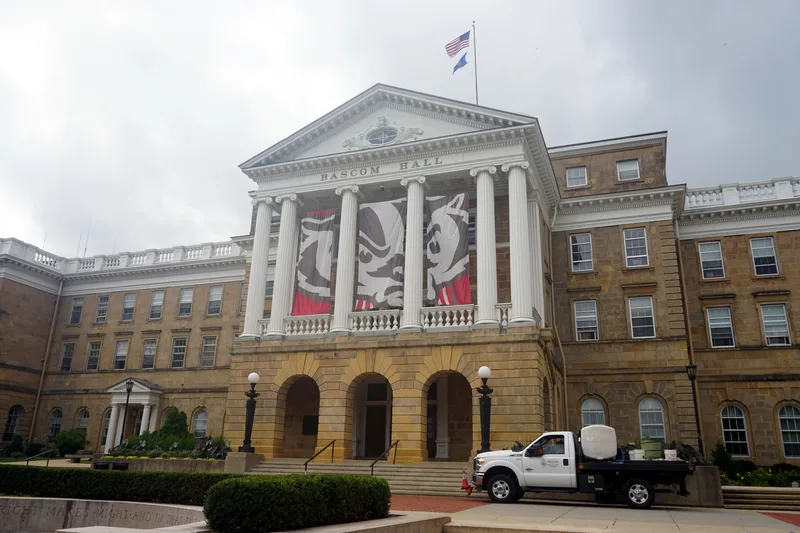 Bascom Hall at the University of Wisconsin–Madison, where she studied journalism.