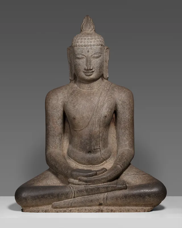 A seated Buddha from the Chola period, twelfth century.