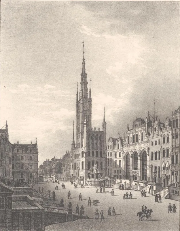 The Long Market in Danzig, painted by Teichgräber in 1838.