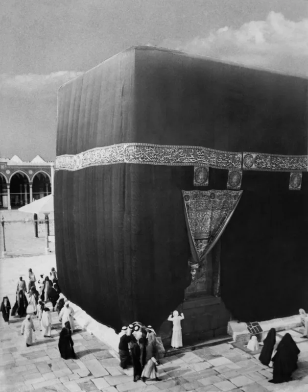 The Kaaba at Mecca, in a photograph of about 1910. The family lived in Saudi Arabia for several years in her childhood.