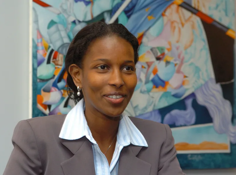 Hirsi Ali on a visit to the European Commission in Brussels, June 2005, during her years in the Dutch parliament.