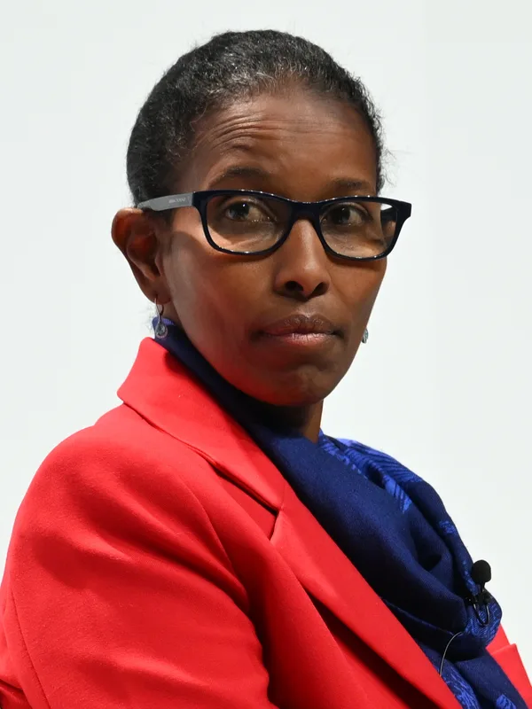 Ayaan Hirsi Ali at the Alliance for Responsible Citizenship forum in London, October 2023, two weeks before her essay appeared.