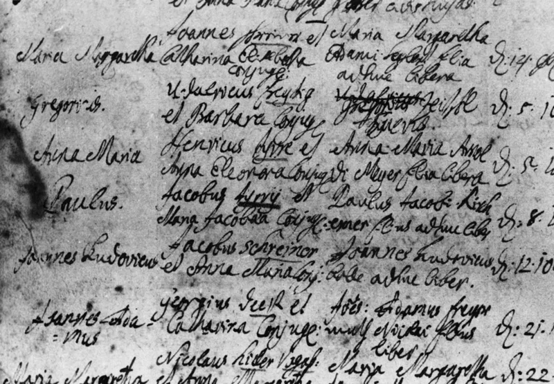The record of his baptism, 1723.