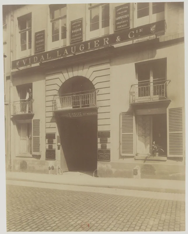 The house at 8 rue des Moulins, near Saint-Roch, photographed by Atget about 1900.