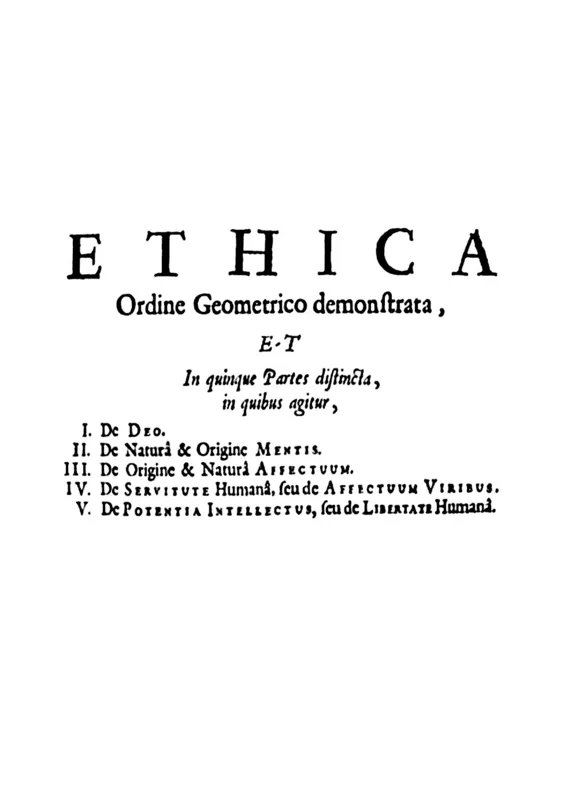 The title page of the Ethics in the Opera Posthuma (1677).
