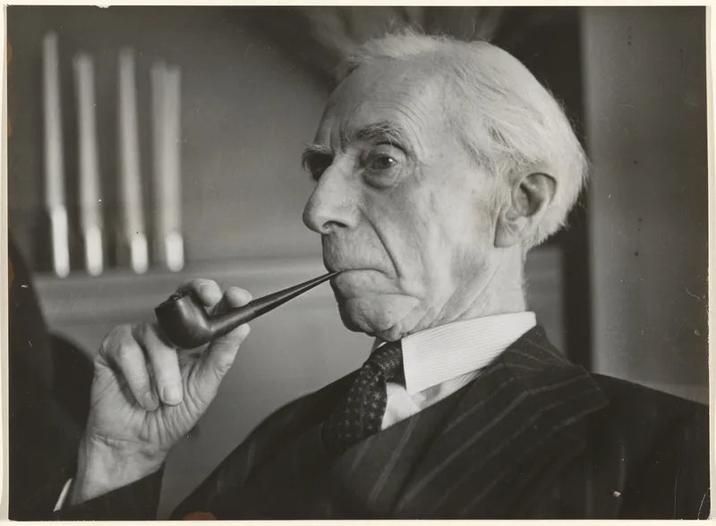 Bertrand Russell at a press conference in New York in 1950, the year he won the Nobel Prize in Literature.