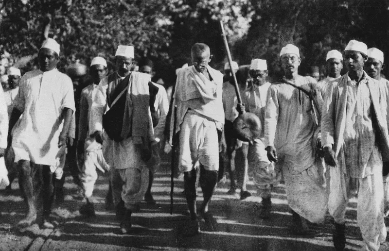 Gandhi on the Salt March, 1930.