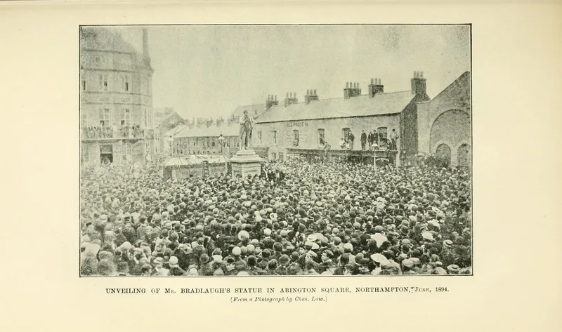 The unveiling of Bradlaugh's statue in Abington Square, Northampton, June 1894.