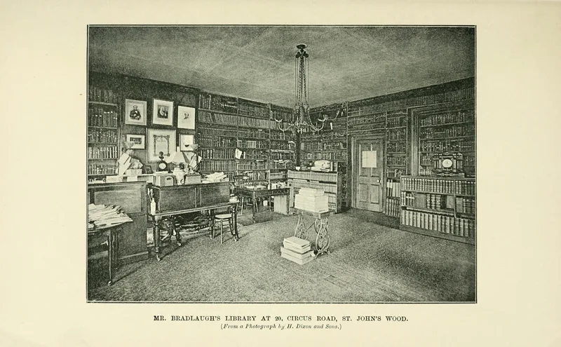 Bradlaugh's library at 20 Circus Road, St John's Wood, where he died in January 1891.