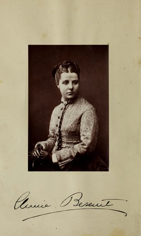 Annie Besant in 1877, the year of the Knowlton trial, from the frontispiece of the trial report.