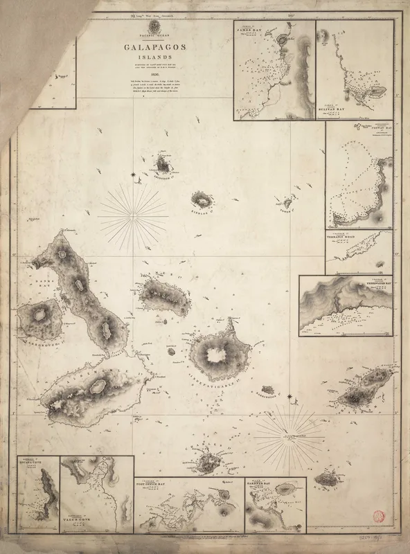 The Admiralty chart of the Galápagos Islands, 1841.