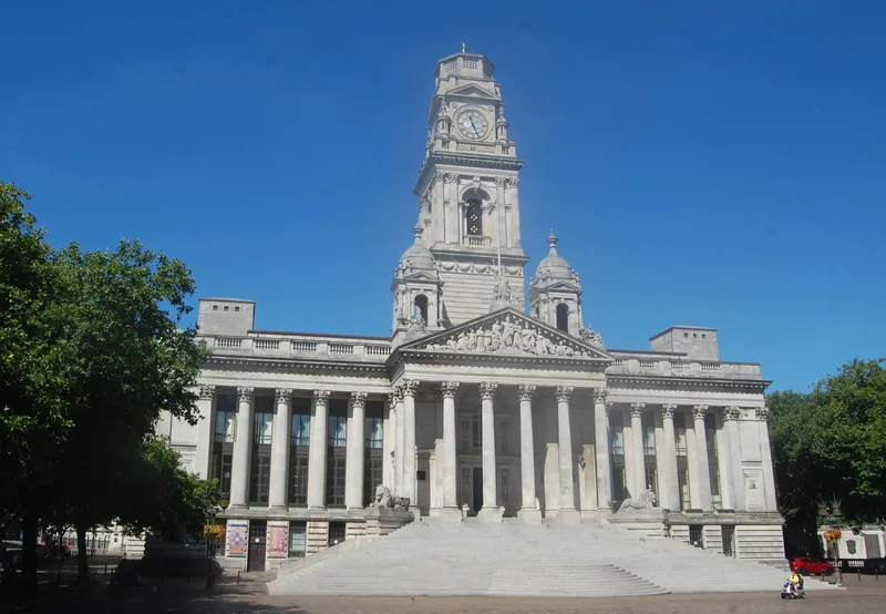 The Guildhall at Portsmouth, the naval town where Hitchens was born in 1949.