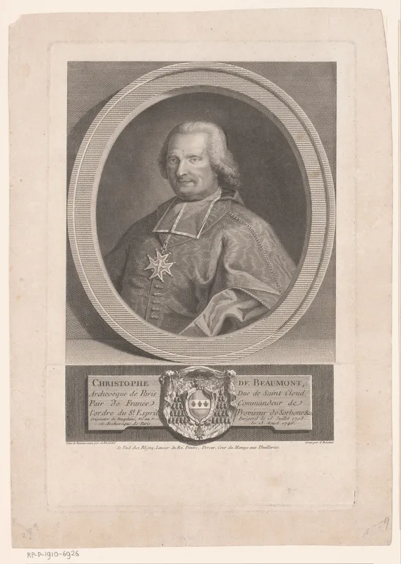 Christophe de Beaumont, archbishop of Paris, whose mandement of 22 November 1758 condemned the book.