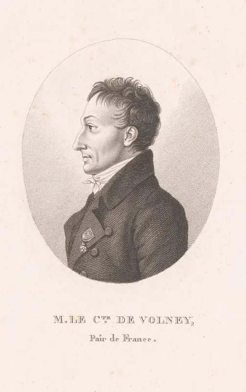 Volney, in a stipple engraving by Tardieu.