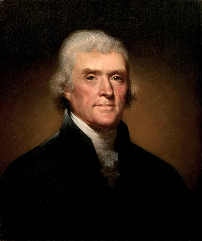 Thomas Jefferson in 1800, by Rembrandt Peale.