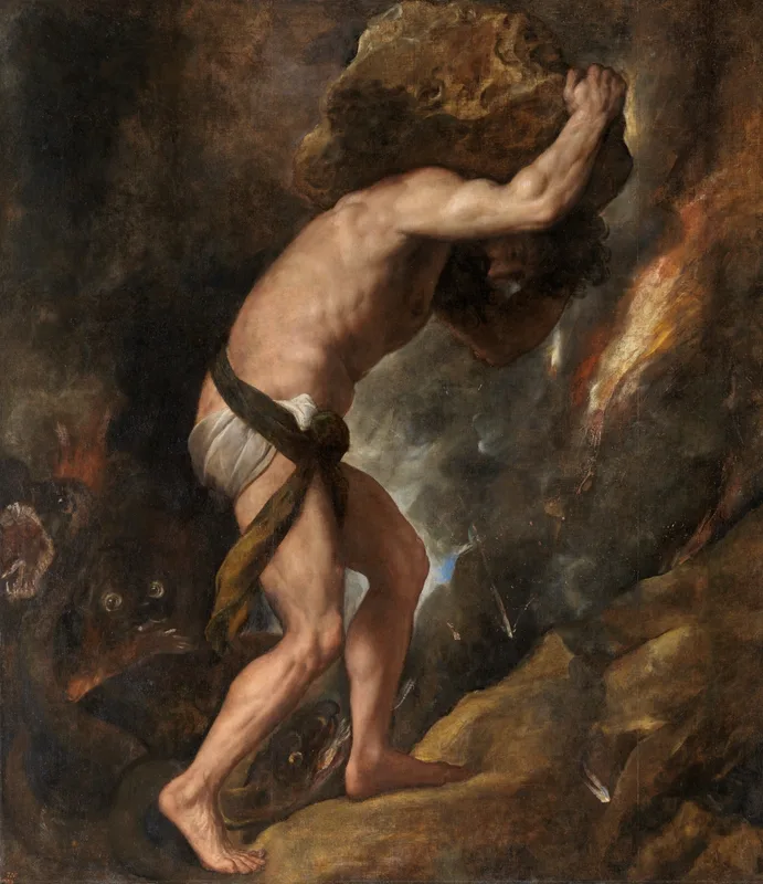 Sisyphus, painted by Titian.