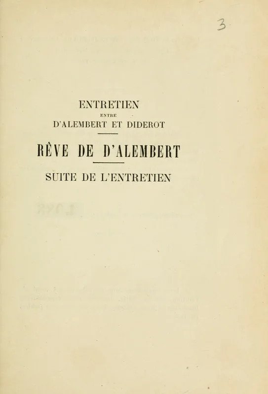The Rêve de d'Alembert, in a 1921 edition.