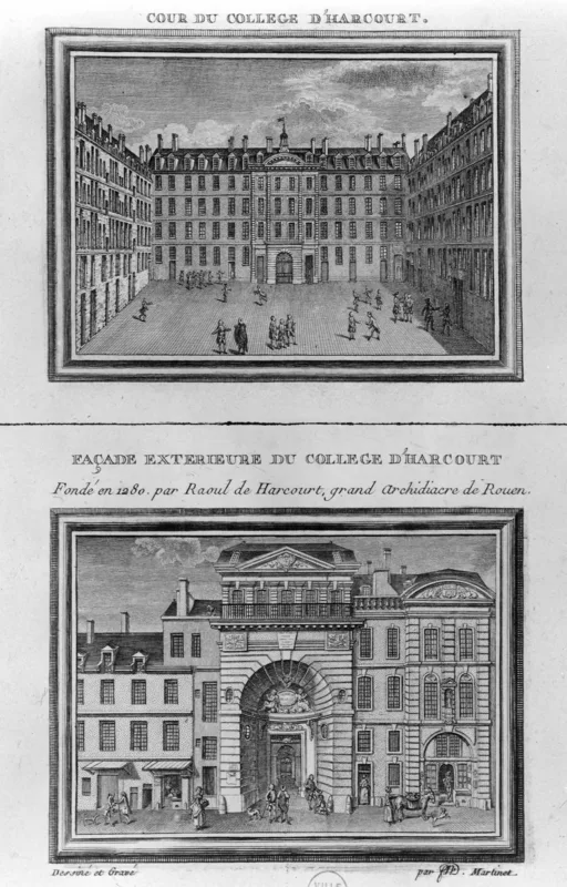 The court of the Collège d'Harcourt in Paris, in a print of 1789.