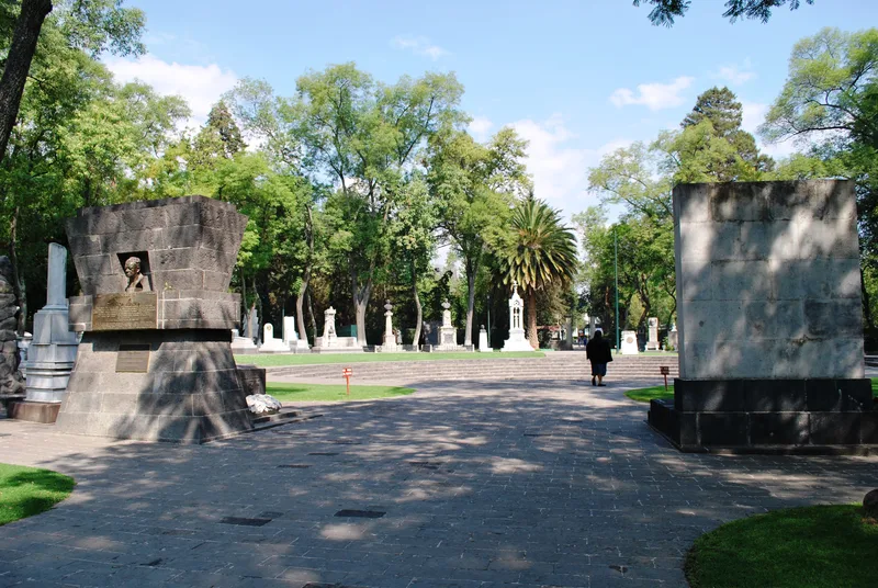 The entrance to the Rotunda of Illustrious Persons, Dolores cemetery, Mexico City, where Rivera was buried in 1957.