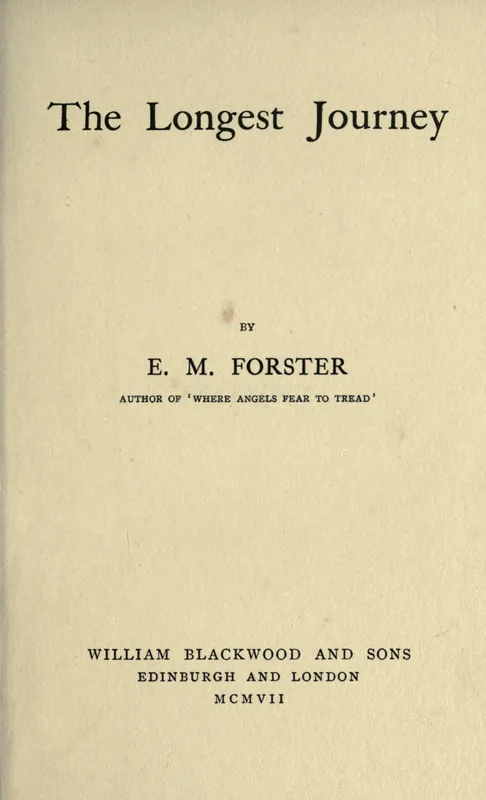 The title page of The Longest Journey, 1907.