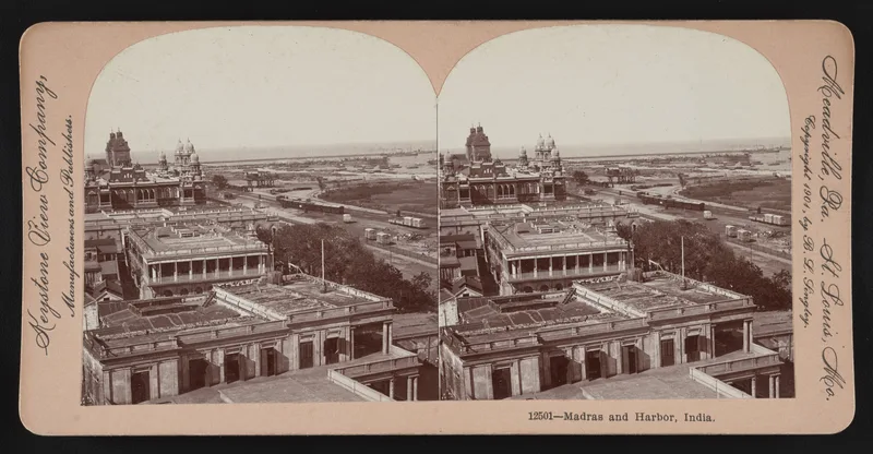 Madras and its harbour, about 1901. Ramasamy sailed from Madras for Europe and the Soviet Union in December 1931.