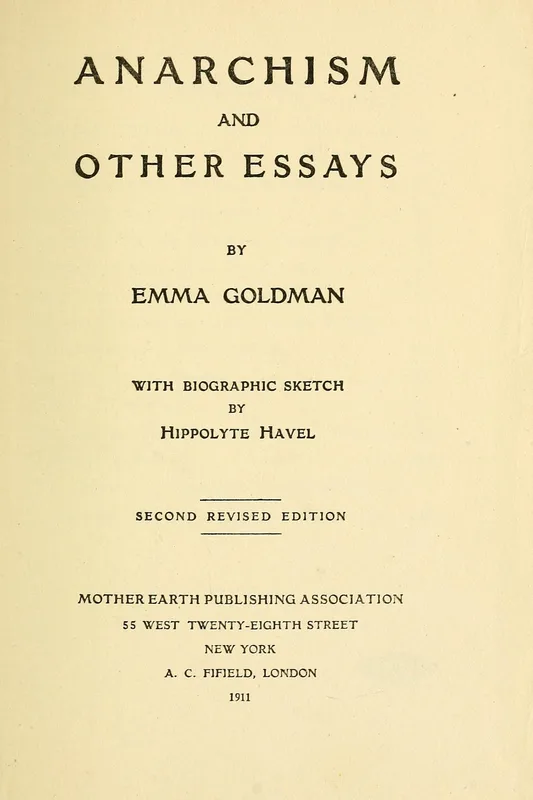 The title page of Anarchism and Other Essays.