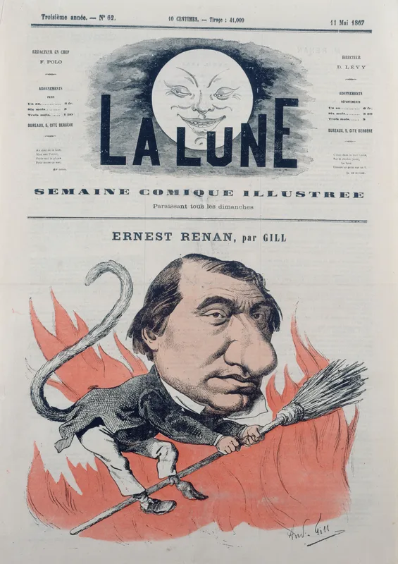 La Lune, 11 May 1867: André Gill's caricature of Renan.