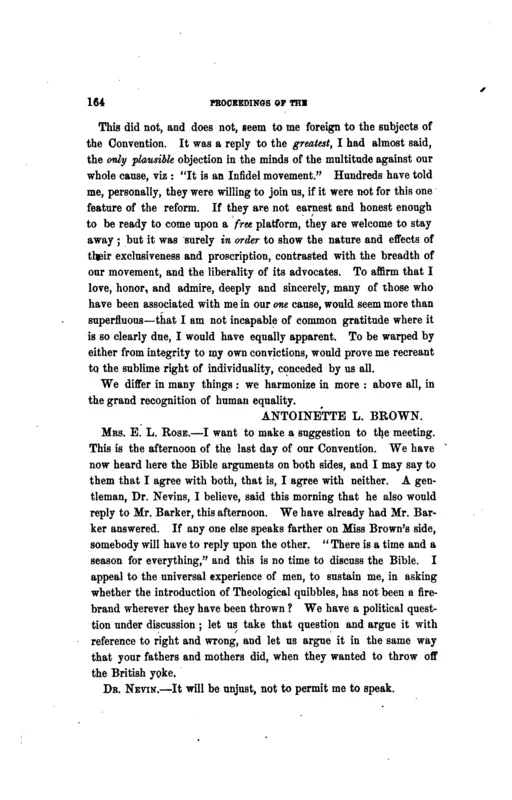 Page 164 of the Cleveland proceedings: "this is no time to discuss the Bible."