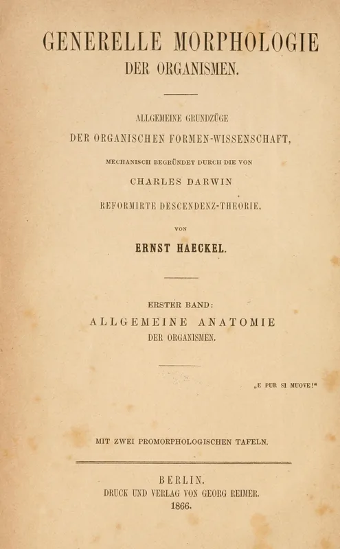 The title page of the Generelle Morphologie, 1866.