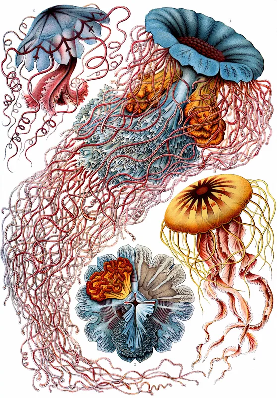The medusa Desmonema annasethe, which Haeckel named for Anna Sethe, from Kunstformen der Natur.