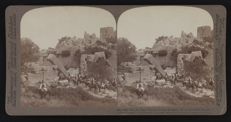 The Arcadian Gate of ancient Messene, photographed in 1906. Most ancient writers call Euhemerus "the Messenian."
