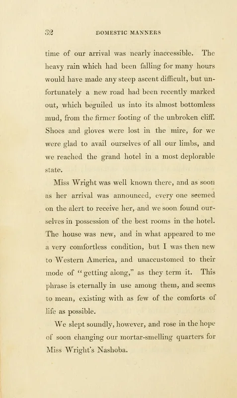 The settlement at Nashoba, from Frances Trollope's Domestic Manners of the Americans (1832).