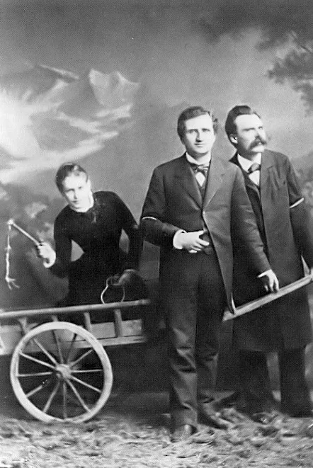 Lou Salomé, Paul Rée and Nietzsche, photographed in 1882, the year of The Joyful Wisdom.