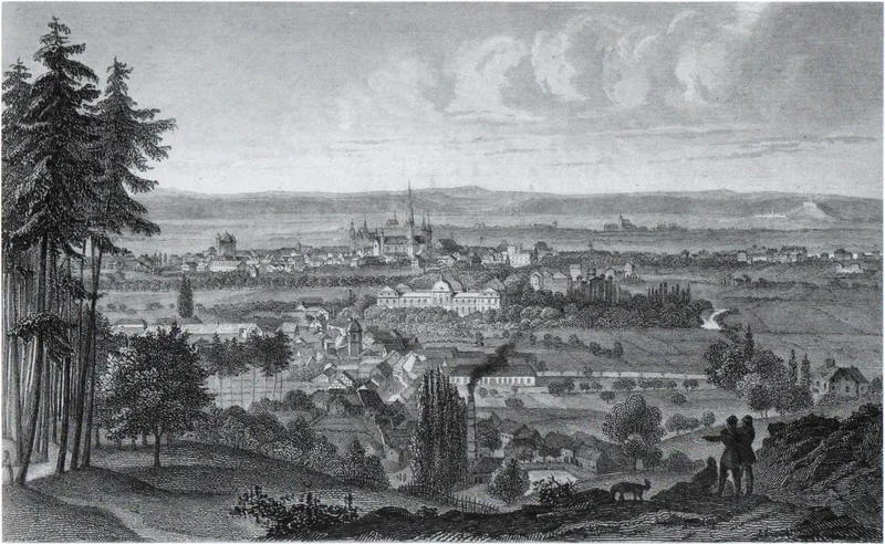 Bonn seen from the Kreuzberg, about 1850; he studied theology there in 1864–65.