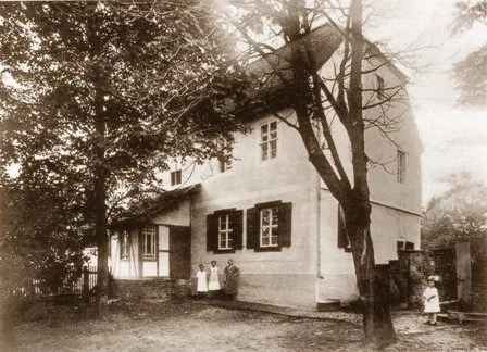 The parsonage at Röcken, where he was born in 1844, photographed about 1900.