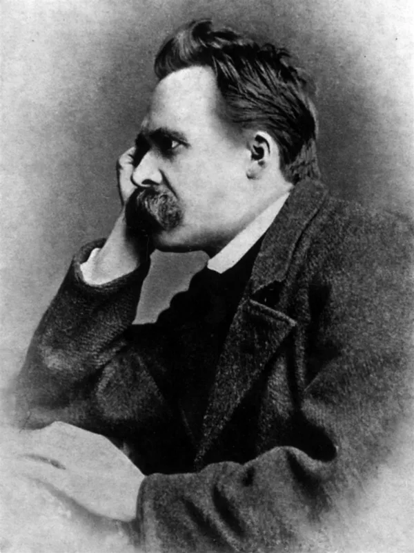 Friedrich Nietzsche in 1882, photographed by Gustav Schultze in Naumburg.
