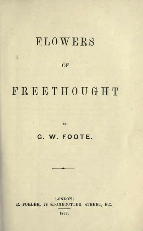 The title page of Foote's Flowers of Freethought (1893).
