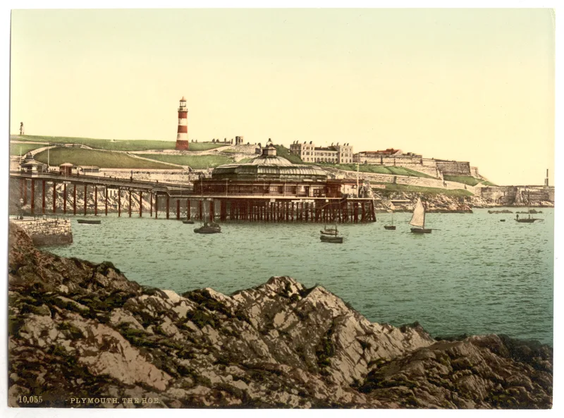 The Hoe, Plymouth, in a photochrom of the 1890s.