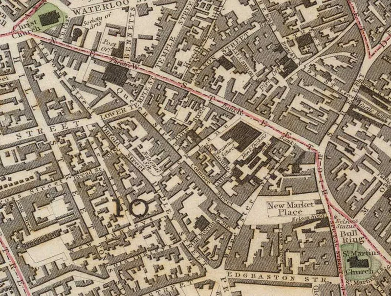 Birmingham, from a plan of 1839.