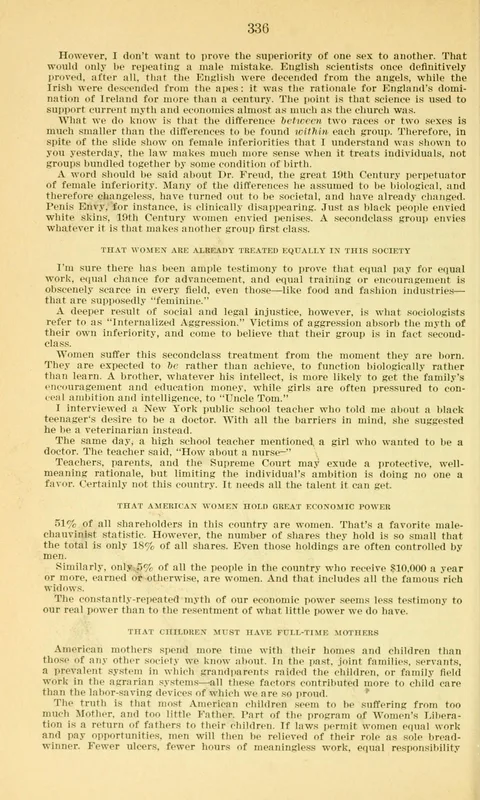Page 336 of the same hearing: "science is used to support current myth and economics almost as much as the church was."