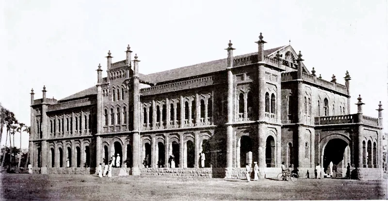 The Main Hall of the American College, Madurai, about 1905. Here, about 1925, the principal offered Gora a place at Yale if he became a Christian.