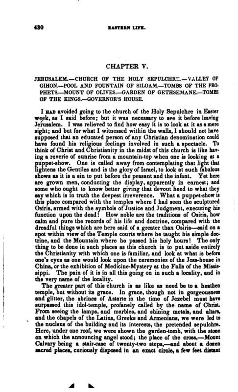 Eastern Life (Philadelphia, 1848), the Holy Sepulchre passage: "a puppet-show."