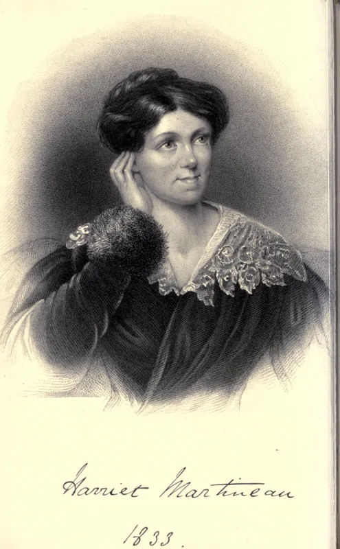 The frontispiece of her Autobiography: Harriet Martineau in 1833.