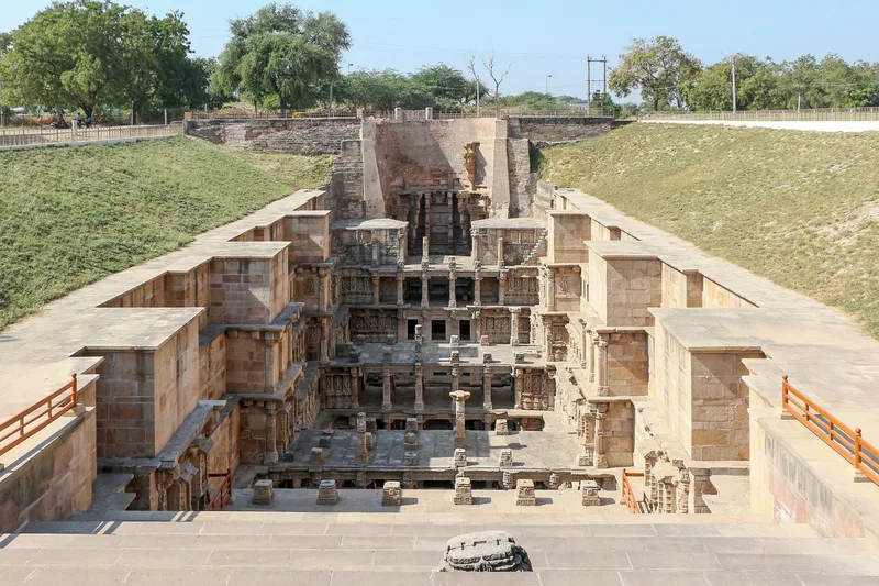 The Rani ki vav stepwell at Patan, built in the eleventh century. The manuscript lay in a Jain library in Patan until 1926.