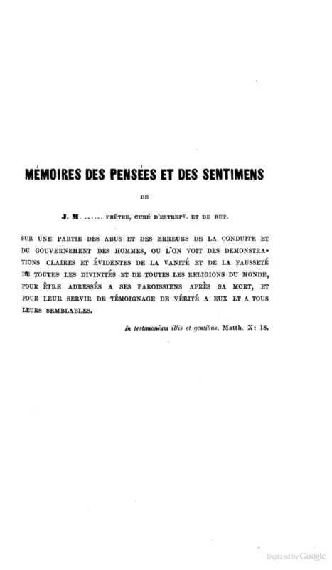 The opening of the Testament in the first complete printing, Amsterdam, 1864.